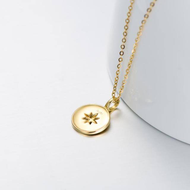 14K Gold Compass Pendant Necklace-5