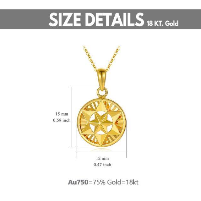 18K Gold Star Coin Pendant Necklace-7