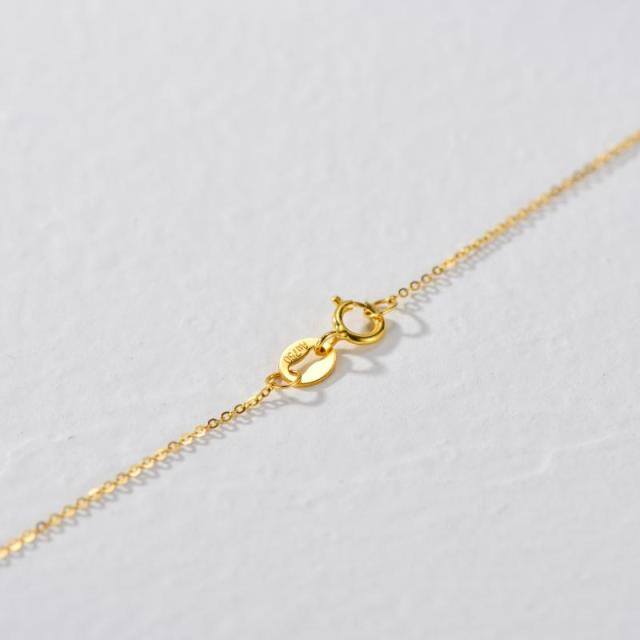 18K Gold Butterfly & Heart Pendant Necklace-4