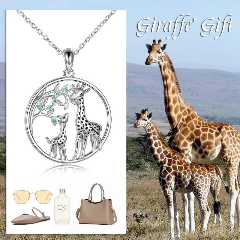 Sterling Silver Giraffe Pendant Necklace-6