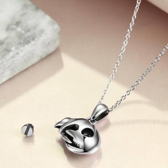 Sterling Silver Sleeping Cat Urn Necklace for Ashes-4
