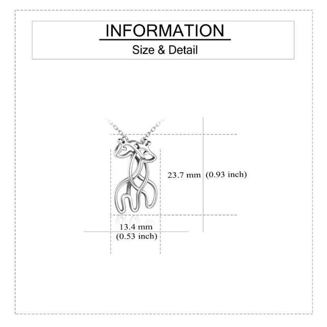 Sterling Silber Paar Giraffe Anhänger Halskette für Liebhaber-4