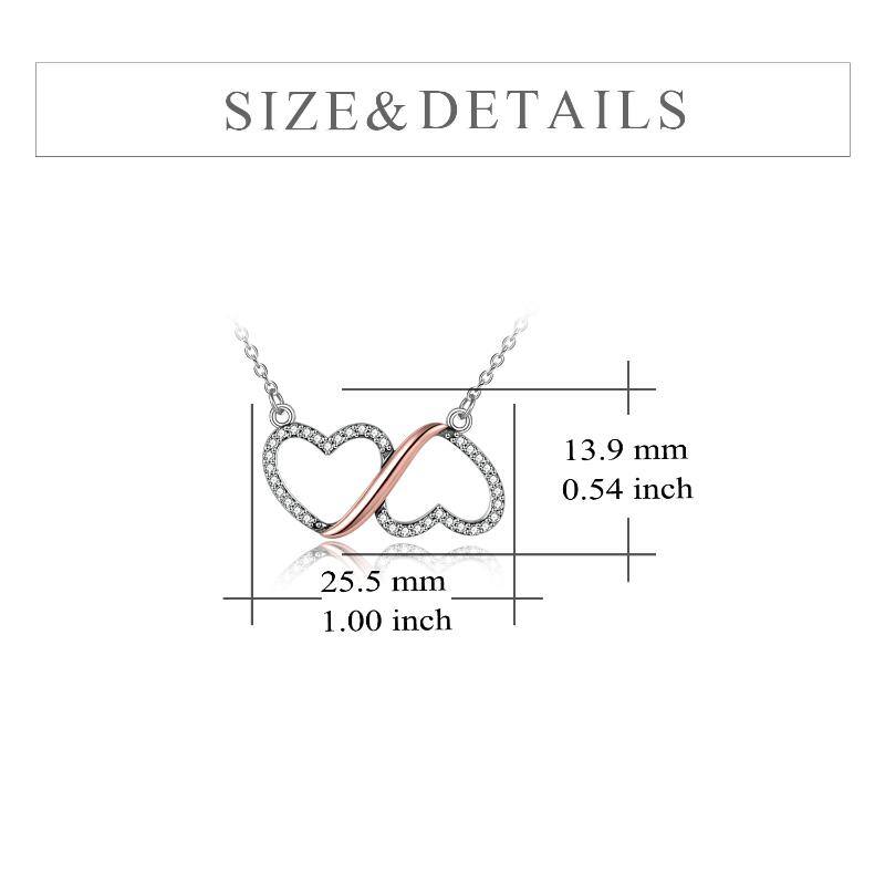 34213804028e29ede2d04ac71cc61851 - Sterling Silver Dainty Infinity Love Double Heart Necklace
