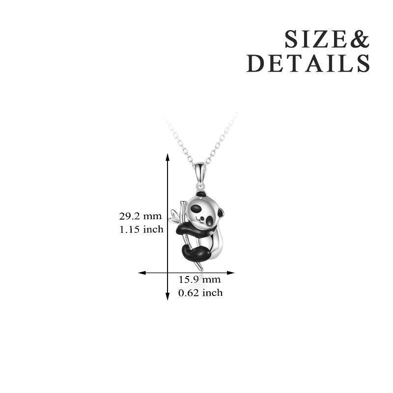 Sterling Silber Panda-Anhänger Halskette-5