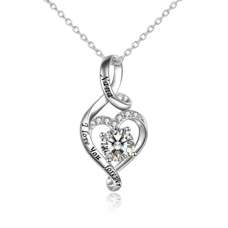 MUATOGIML Mothers Birthday Gifts 925 Sterling Silver Love You Mom Heart Infinity Pendant Necklace for Women Nana 
