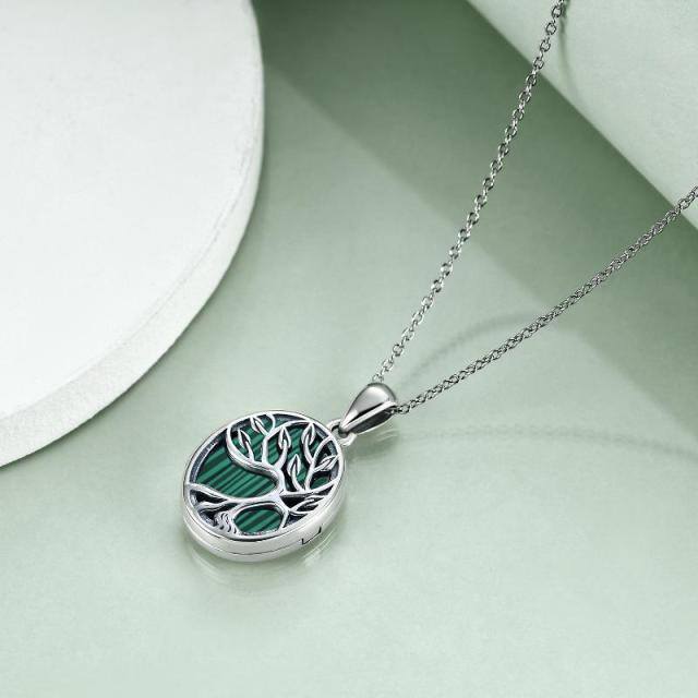 Sterling Silver Tree Of Life & Personalized Photo Personalized Photo Locket Necklace-3