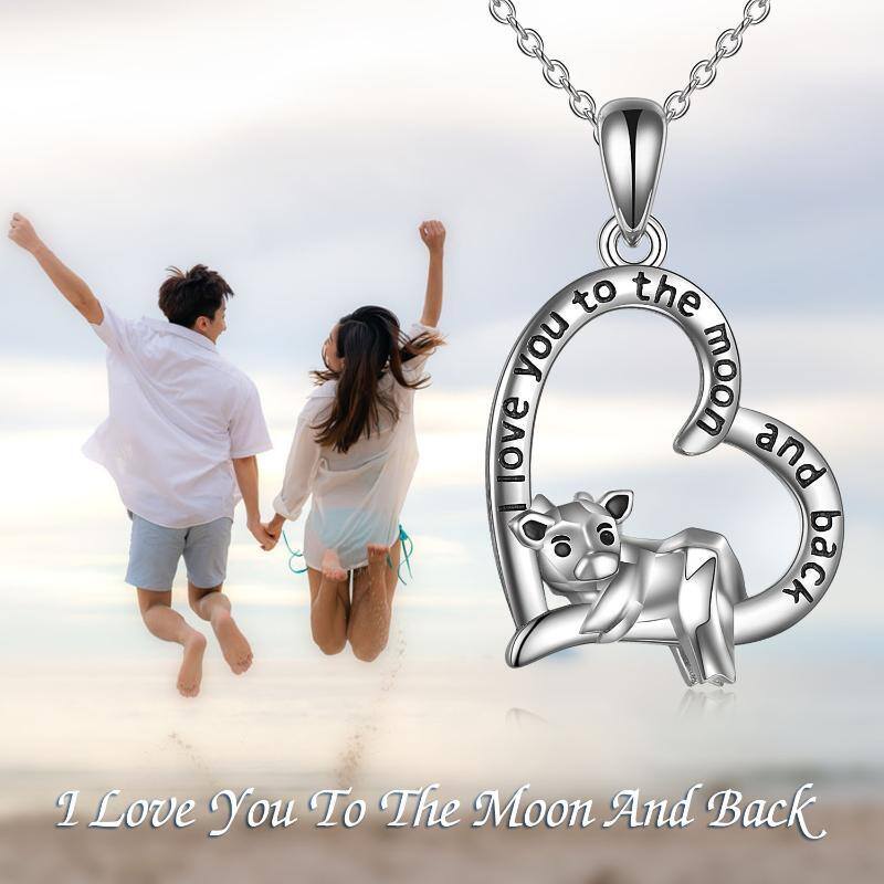 Sterling Silver Cow Pendant Necklace with Engraved Word-5