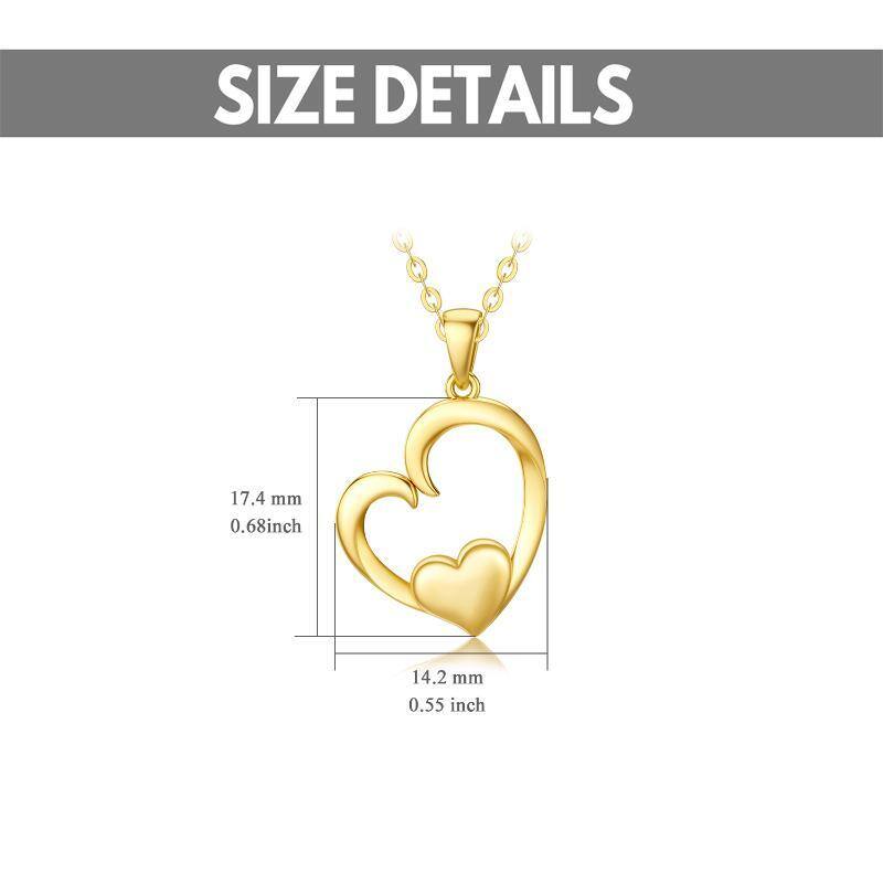 14K Gold Heart Pendant Necklace-5