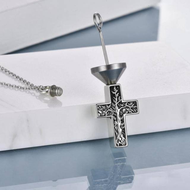 Collier en argent sterling en forme d'arbre de vie et d'urne en forme de croix-2