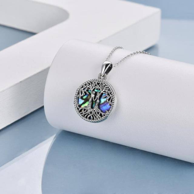Sterling Silver Abalone Shellfish Tree Of Life & Sisters Personalized Photo Locket Necklace-3