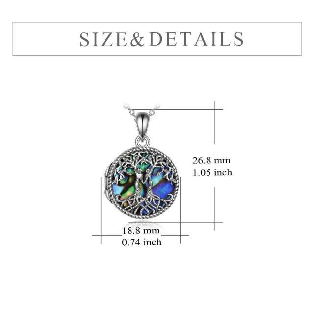 Sterling Silver Abalone Shellfish Tree Of Life & Sisters Personalized Photo Locket Necklace-4