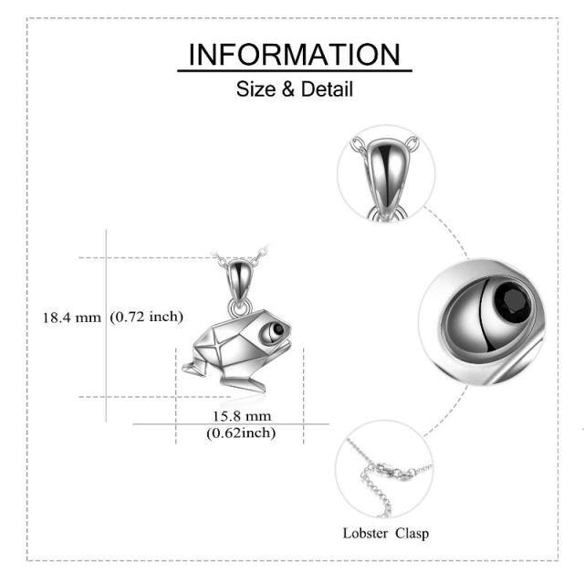 Colar de prata esterlina com urna de sapo Origami para cinzas-4