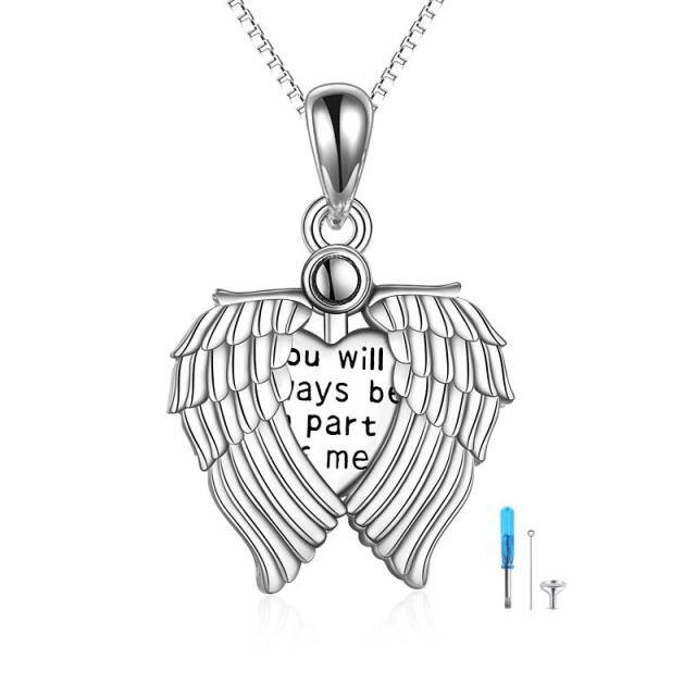 Sterling Silver Angel Wing Urn Necklace for Ashes-4