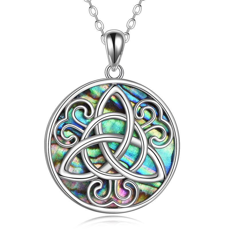 Celtic Knot Gifts Viking Norse Rune Necklace Sterling Silver Abalone ...