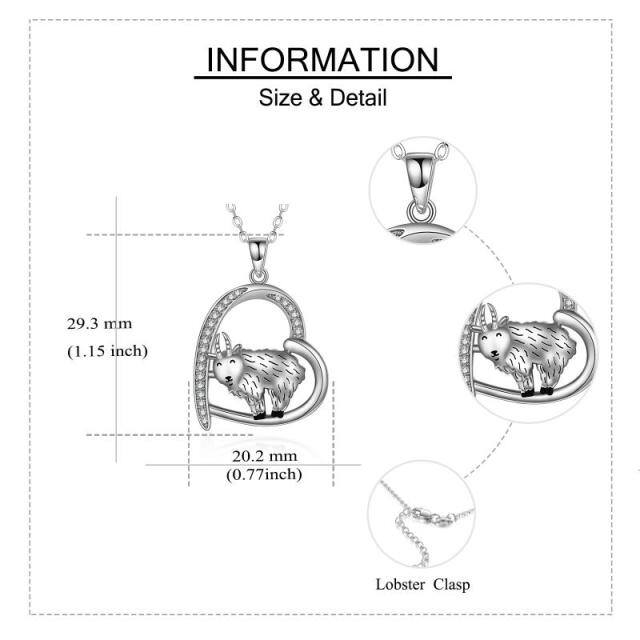 Sterling Silber Cubic Zirkonia Ziege Anhänger Halskette-4