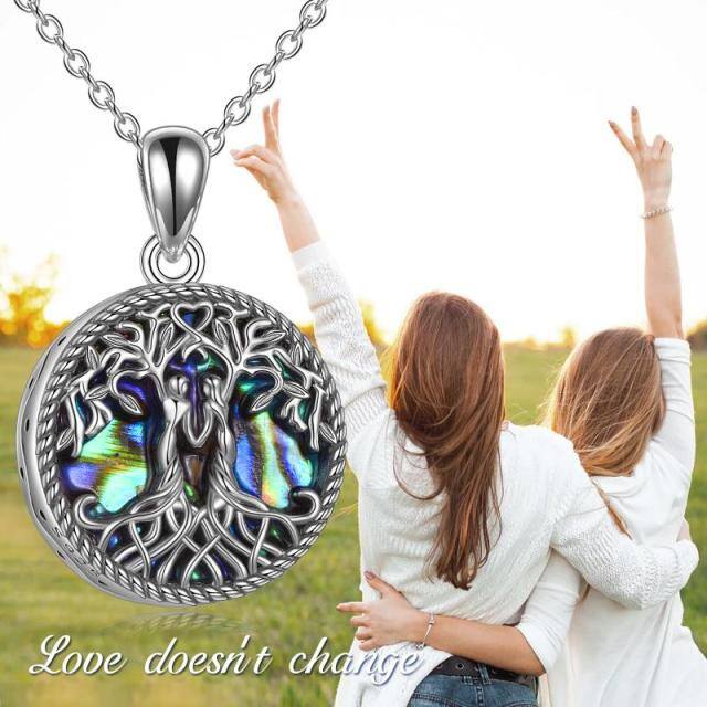 Sterling Silver Abalone Shellfish Tree Of Life Urn Necklace for Ashes-6
