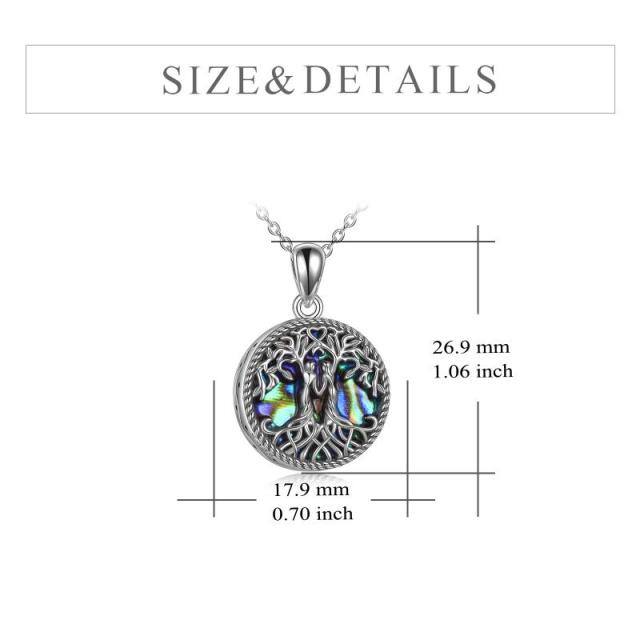 Sterling Silver Abalone Shellfish Tree Of Life Urn Necklace for Ashes-5