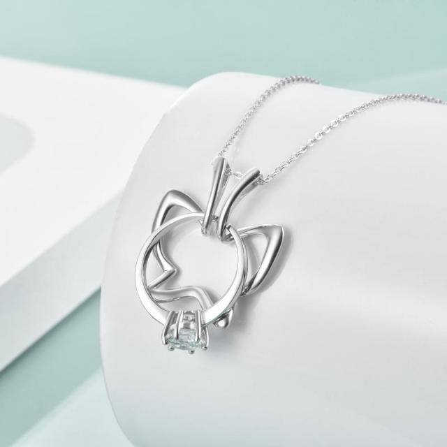 Sterling Silver Butterfly & Ring Holder Pendant Necklace-2