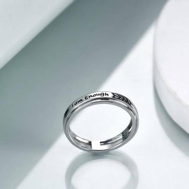 Sterling Silber Ring mit eingraviertem Wort-2