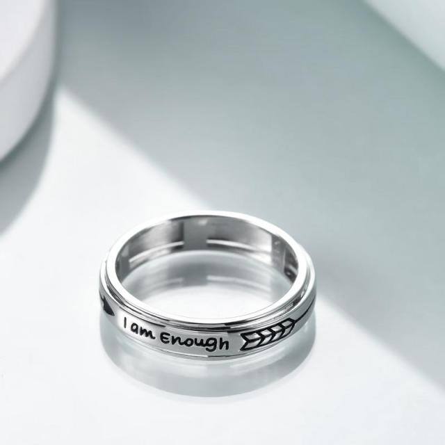 Sterling Silber Ring mit eingraviertem Wort-3