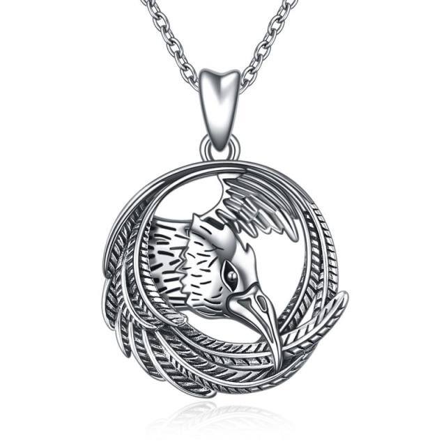 Sterling Silver Bird Pendant Necklace-0