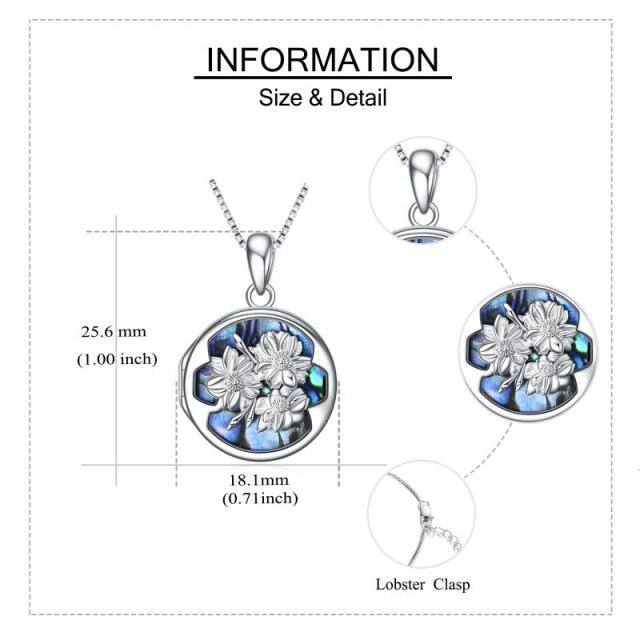 Sterling Silver Daisy Personalized Photo Locket Necklace-4