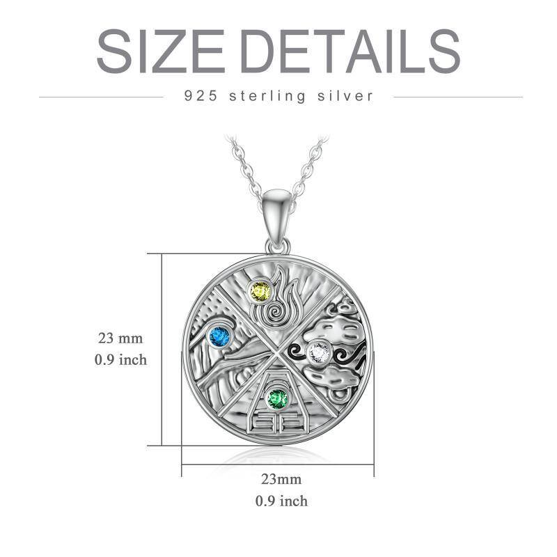 Sterling Silver Cubic Zirconia The Last Airbender Pendant Necklace-5