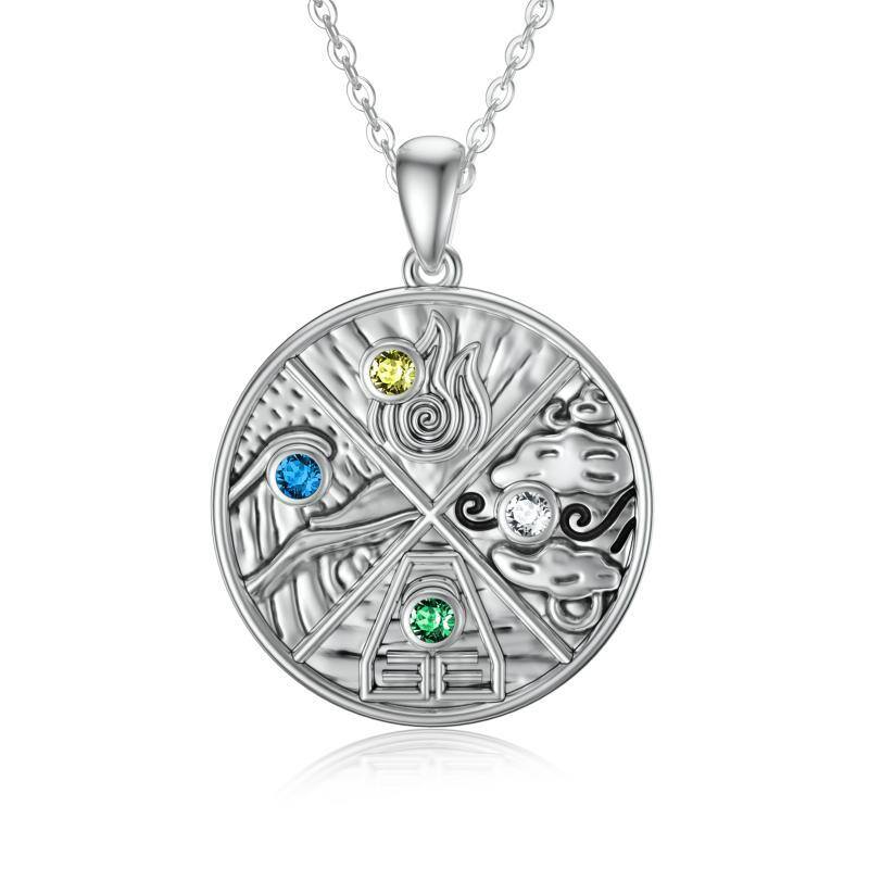Sterling Silver Cubic Zirconia The Last Airbender Pendant Necklace-1