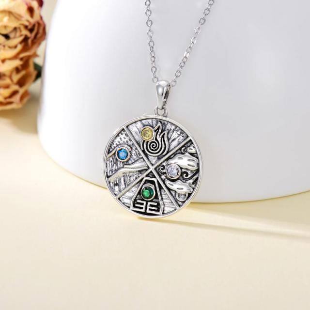 Sterling Silver Cubic Zirconia The Last Airbender Pendant Necklace-2