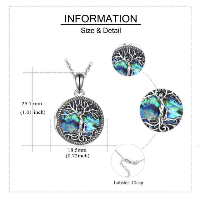 Sterling Silver Tree Of Life Mom & Child Personalized Photo Locket Necklace-4