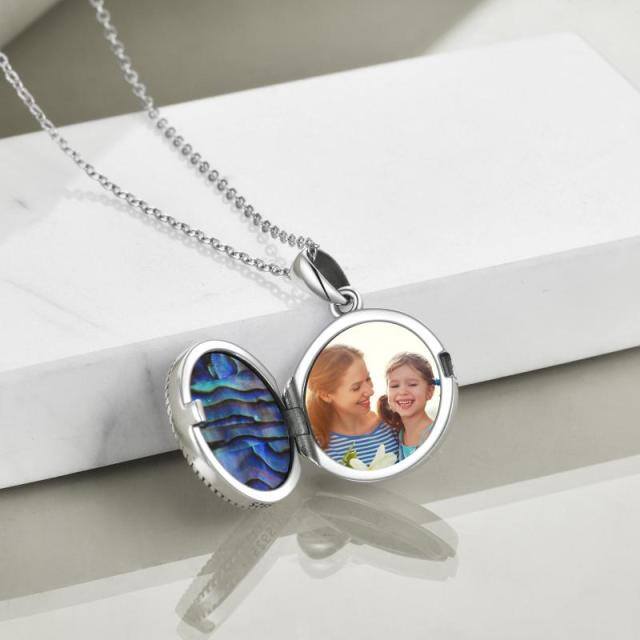 Colar de prata esterlina com medalhão de fotos personalizadas da mãe e do filho com a árvore da vida-2