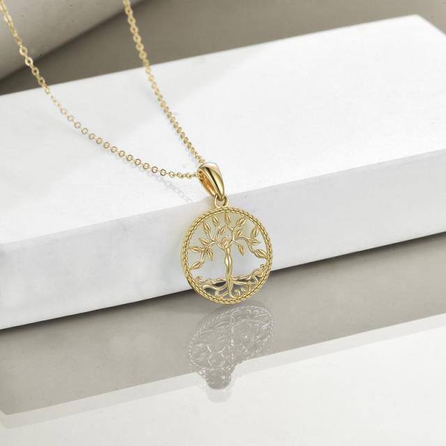 14K Gold Tree Of Life Pendant Necklace-2