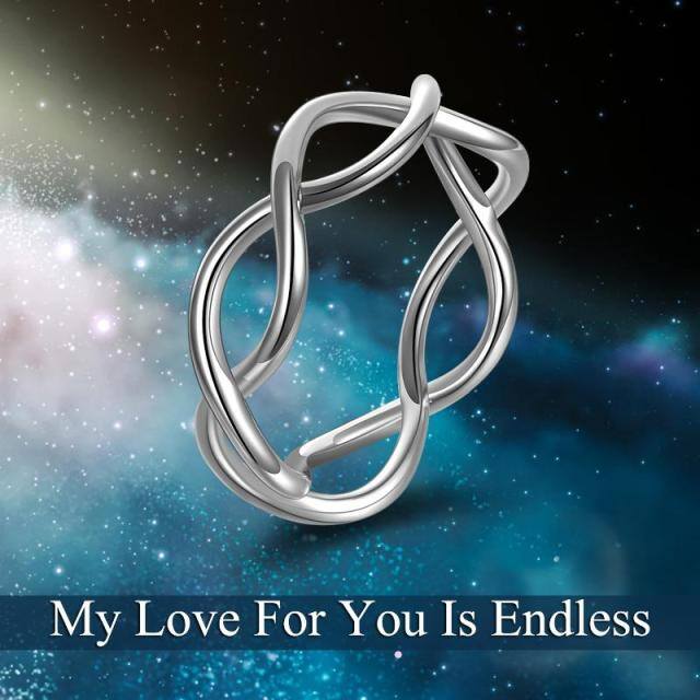 Sterling Silver Infinite Symbol Ring-5