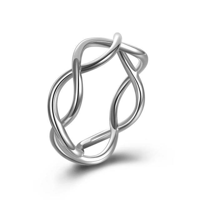 Anel com símbolo infinito em prata esterlina-0
