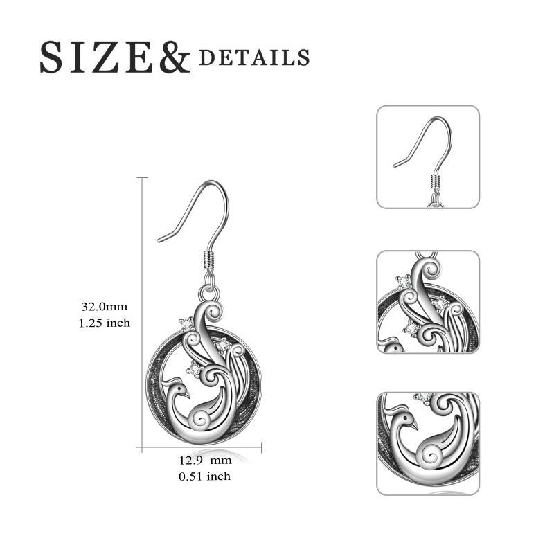 Pendants d'oreilles Phoenix en argent sterling-5