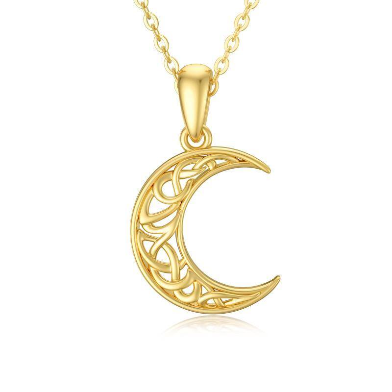 Collier pendentif lune en or 14K-1