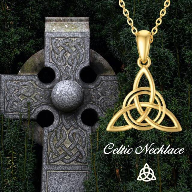 14K Gold Celtic Knot Pendant Necklace-4