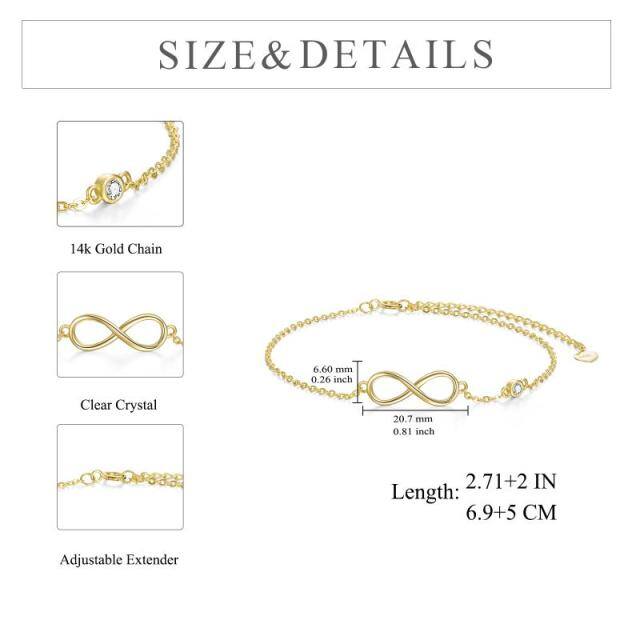 14K Gold Infinity Symbol Pendant Bracelet-4