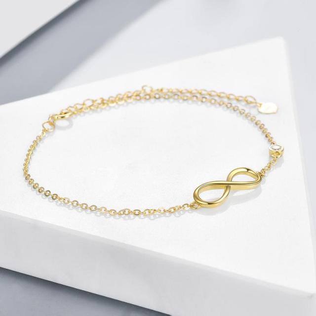 14K Gold Infinity Symbol Pendant Bracelet-2