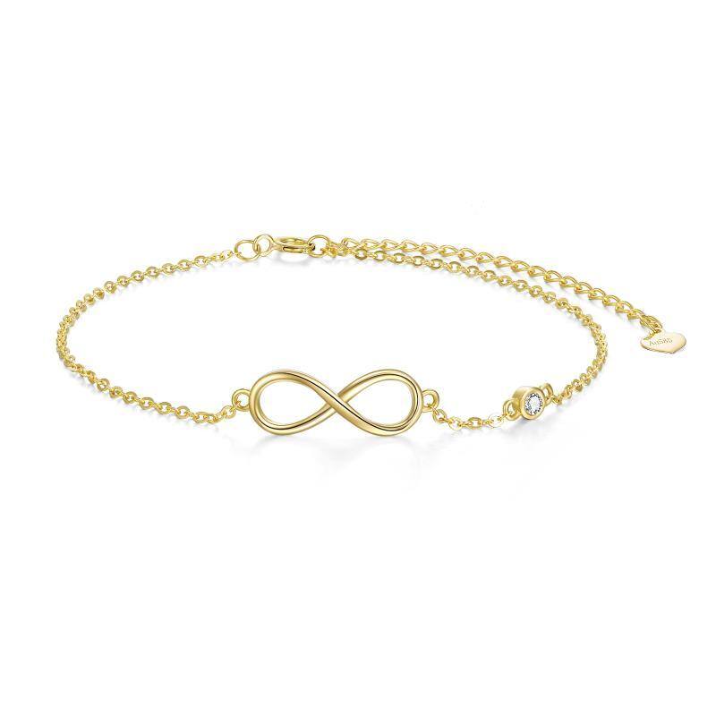 14K Gold Infinity Symbol Pendant Bracelet-1