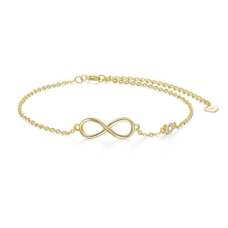 Bracelet pendentif symbole infini en or 14 carats-1