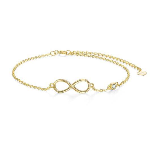 14K Gold Infinity Symbol Pendant Bracelet