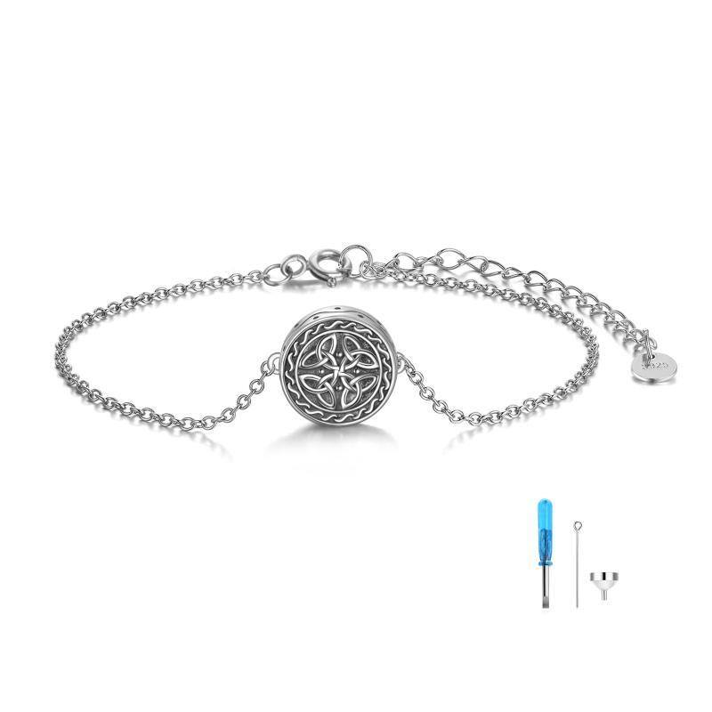 Bracelet d'urne en argent sterling avec nœud celtique pour les cendres-1