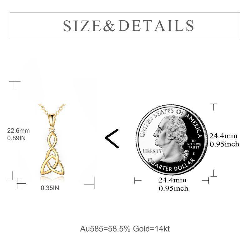 14K Gold Celtic Knot Pendant Necklace-6