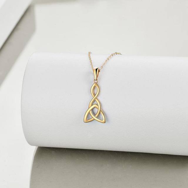 Collier à pendentif nœud celtique en or 14K-2