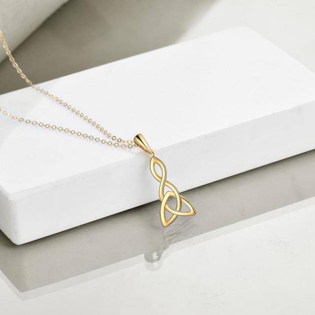 14K Gold Celtic Knot Pendant Necklace-3