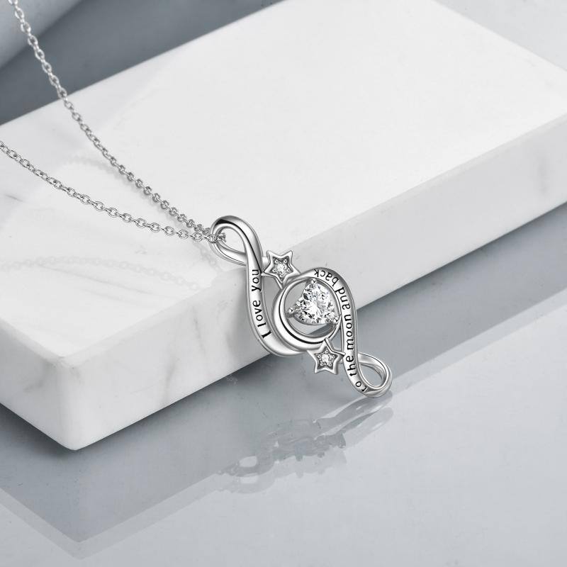 4be724a3d23054eb72717391c336a97a - 925 Sterling Silver Moon Star Necklace I Love You To The Moon And Back Infinity Jewelry