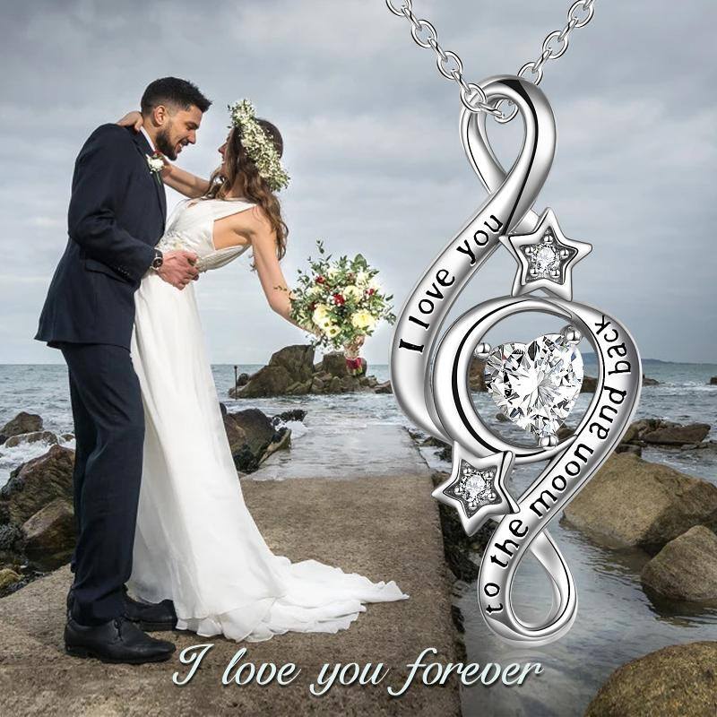 c1f8b075f112fdba60c8a5ac19c80d67 - 925 Sterling Silver Moon Star Necklace I Love You To The Moon And Back Infinity Jewelry