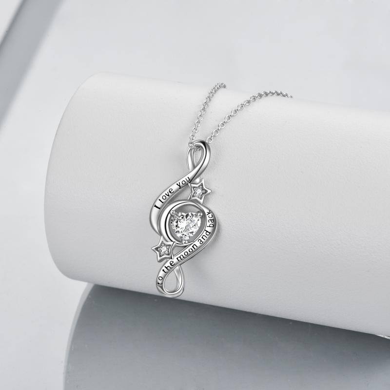 e6a422c9266529cfa9fc75e2819417f1 - 925 Sterling Silver Moon Star Necklace I Love You To The Moon And Back Infinity Jewelry