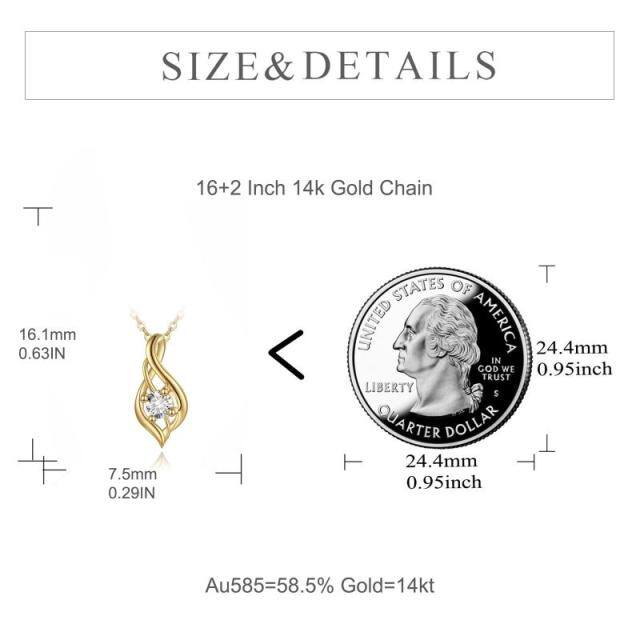 Neckalce do ouro 14k com os presentes da joia de 0.2ct Moissanite para mulheres-4